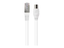 BIGBEN Connected - Câble d'antenne - connecteur IEC (M) pour RJ-45 (M) - 2 m - S/FTP - CAT 7 - blanc