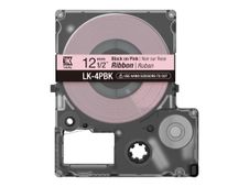Epson LabelWorks LK-4PBK - Satinado - negro sobre rosa - Rollo (1,2 cm x 5 m) 1 cinta(s) cinta - para LabelWorks Cable and Wiring Kit, LW-1000, 600, 700, K400, Z700, Z710, Z900, Safety Kit