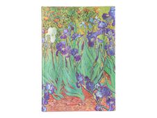 Bloc d'esquisse  -  20,5 x 30 cm  - 112 pages - Les iris de Van Gogh  - verte - Paperblanks