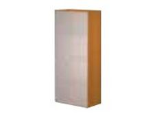 Bibliothèque haute Trend - L80xP35xH180 cm - 2 portes en verre dépoli - gris