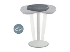 Leitz Ergo Active - Tabouret de bureau sur pied - ergonomique - triangulaire - pivotant - tissu recyclé à 100% - gris