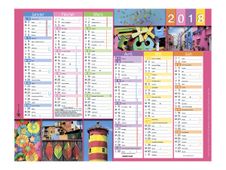 Oberthur - Calendrier Color story - 6 mois par page - 430 x 335 mm - daté