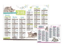 Oberthur - Calendrier Chatons - 6 mois par page - 270 x 210 mm - daté