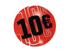 Carton Service - Etiket met teken - 10 euro - rond - 35 mm (diameter) - zelfklevend - rood (pak van 500)
