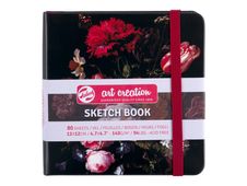 Talens Art Creation - Carnet de croquis - 120 x 120 mm - 80 feuilles - blanc - fleurs