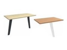 Retour direct pour bureau Steely - L80 - 1 Pied métal blanc - plateau noyer