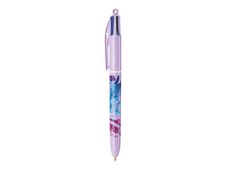 BIC 4 Colours Decors - Balpen met 4 kleuren - zwart, blauw, rood, groen - 1 mm - gemiddeld - terugtrekbaar