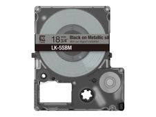 Epson LabelWorks LK-5SBM - Negro sobre plata metalizado - Rollo (1,8 cm x 9 m) 1 cinta(s) caja para colgar - cartucho de cinta - para LabelWorks LW-C410, LW-C610