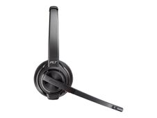 Poly Savi 8220 - Savi 8200 series - micro-casque - sur-oreille - DECT / Bluetooth - sans fil - USB-A via adaptateur Bluetooth - noir - certifié Zoom, certifié UC