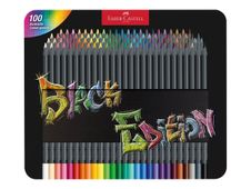 Faber-Castell Black Edition - Kleurpotlood - voor gekleurd papier, donker papier - super soft - assortiment fonkelende kleuren (pak van 100)