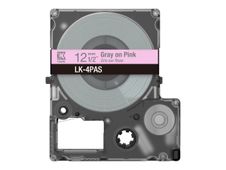 Epson LabelWorks LK-4PAS - Rosa suave/gris - rollo (1,2 cm) 1 cinta(s) cinta - para LabelWorks LW-C410, LW-C610