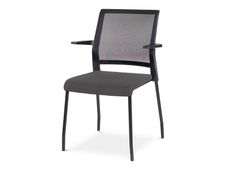 rocada Ergoline - Silla - visitante - reposabrazos - metal - gris, negro epoxy