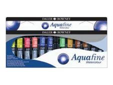 Daler-Rowney Aquafine - 12 tubes d'aquarelle - 8 ml - couleurs assorties