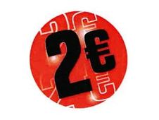 Carton Service - Etiket met teken - 2 euro - rond - 35 mm (diameter) - zelfklevend - rood (pak van 500)