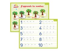 Bouchut -  Ardoise médium effaçable Chiffres et calculs - 32 x 42 cm