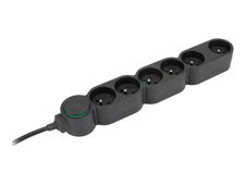 zenitech Home Green - Multiprises avec 6 prises 16A + interupteur -  3680 Watt - 1.5 m cordon - noir