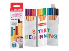 STABILO point 88 - Rotulador - colores surtidos - 0.4 mm - fino (paquete de 18)