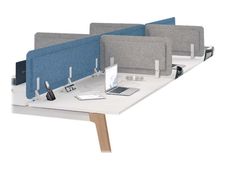 Écran de séparation acoustique pour bureau (sans support de fixation) - L140 x H43 cm - bleu chiné
