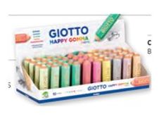GIOTTO HAPPY GOMMA - Gomme - crayon - 15 x 65 mm - couleurs pastel, assorties - caoutchouc (pack de 40)