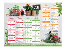 Oberthur - Calendrier jardin - 6 mois par page - 270 x 210 mm - daté