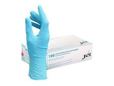 JET - Gants - taille : 7 - caoutchouc nitrile - bleu (pack de 100)