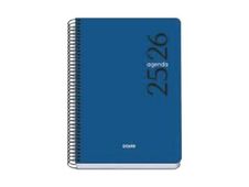Dohe Esencial - Agenda - 2025-2026 - página de día - encuadernado espiral - A5 (150 x 210 mm) - 144 hojas - azul - polipropileno (PP)