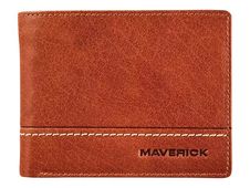 Maverick Rough Gear - Portefeuille - RFID, avec pochette à monnaie - cuir de buffle pleine fleur à tannage végétal - cognac