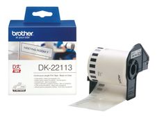 Brother DK-22113 - Ruban d'étiquettes auto-adhésives - 1 rouleau (6,2 cm x 15,2 m) - fond transaprent écriture noire