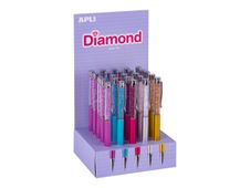 APLI Diamond - Balpen - blauw - inkt op oliebasis - 1 mm - dik - terugtrekbaar (pak van 25)