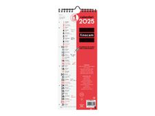 Finocam - Calendario - montaje en pared - 2025 - neutral - un mes vista - length M - 130 x 330 mm - fecha - numerado