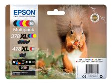 Epson 478XL Multipack - Paquete de 6 - 60.5 ml - gran capacidad - gris, negro, amarillo, cián, magenta, rojo - original - cartucho de tinta - para Expression Home HD XP-15000