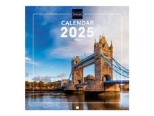 Finocam - Calendario - montaje en pared - 2025 - Londres - un mes vista - 180 x 180 mm - fecha