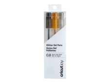 Cricut Joy - Pack de 3 rollers - or pailleté, argent scintillant, noir scintillant - encre gel - 0.8 mm