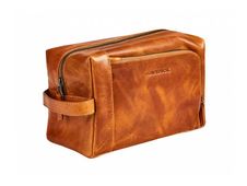 Maverick New Men - Trousse de toilette - cuir de vachette pleine fleur tanné végétal - cognac