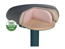 Leitz Ergo Active - Tabouret - ergonomique - triangulaire - pivotant - tissu recyclé à 100% - gris foncé