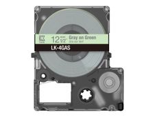 Epson LabelWorks LK-4GAS - Gris sobre verde - rollo (1,2 cm x 8 m) 1 cinta(s) caja para colgar - cartucho de cinta