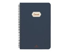 Oberthur Bali - Cahier de notes - reliure à anneaux métalliques - B6 (125 x 176 mm) - 100 feuilles / 200 pages - papier ivoire - doublé - couverture marine
