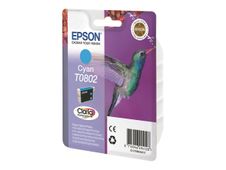 Epson T0802 - 7.4 ml - cián - original - blíster - cartucho de tinta - para Stylus Photo P50, PX650, PX660, PX700, PX710, PX720, PX730, PX800, PX810, PX820, PX830