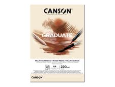 Canson Graduate Mix Media - Bloc dessin - 30 feuilles - A4 - 220 gr - naturel