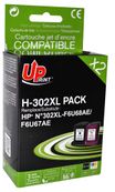 Cartouche compatible HP 302XL - pack de 2 - noir, cyan, magenta, jaune - UPrint H.302XL 