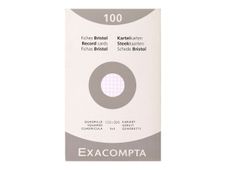 Exacompta - Pack de 100 Fiches bristol - 12,5 x 20 cm - petits carreaux - blanc