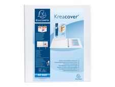 Exacompta Kreacover - Classeur à anneaux personnalisable - Dos 38 mm - A4 Maxi - pour 100 feuilles - blanc - 3 pochettes extérieures