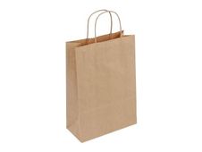 50 Sacs cadeau kraft - poignées torsadées - 22 cm x 10 cm x 31 cm - brun