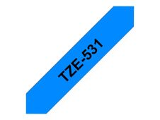 Brother TZe531 - Ruban d'étiquettes auto-adhésives - 1 rouleau (12 mm x 8 m) - fond bleu écriture noire 