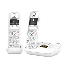 Gigaset AS690A Duo - téléphone sans fil + combiné supplémentaire - avec répondeur - blanc