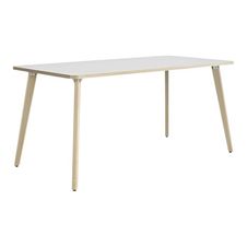 Bureau ARTEFACT - L120 cm - pieds frêne - plateau blanc