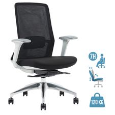 Fauteuil de bureau POLAR - accoudoirs réglables - appuie-tête en option - noir
