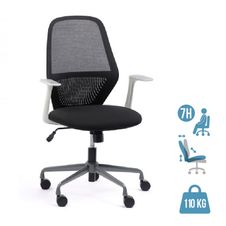 Fauteuil de bureau TIME - accoudoirs fixes gris clair - gris foncé