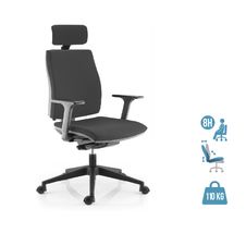 Fauteuil de bureau NOVA - accoudoirs 3D - têtière intégrée - dossier en tissu - noir