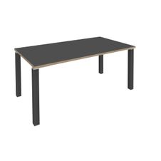 Bureau droit EXPRIM - L140 cm - Plateau imitation carbone - Pieds carbone